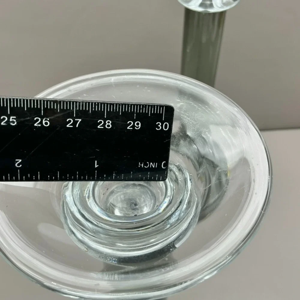 Mikasa Southport Glass Candlesticks Pair Black Clear Taper Candle Holders 11.75
